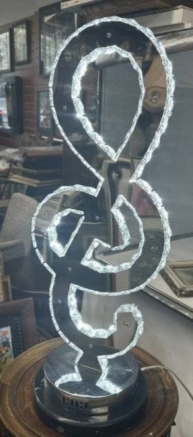 Music Note Shape Table Lamp Lighting Glass and Iron 29.5 inch H