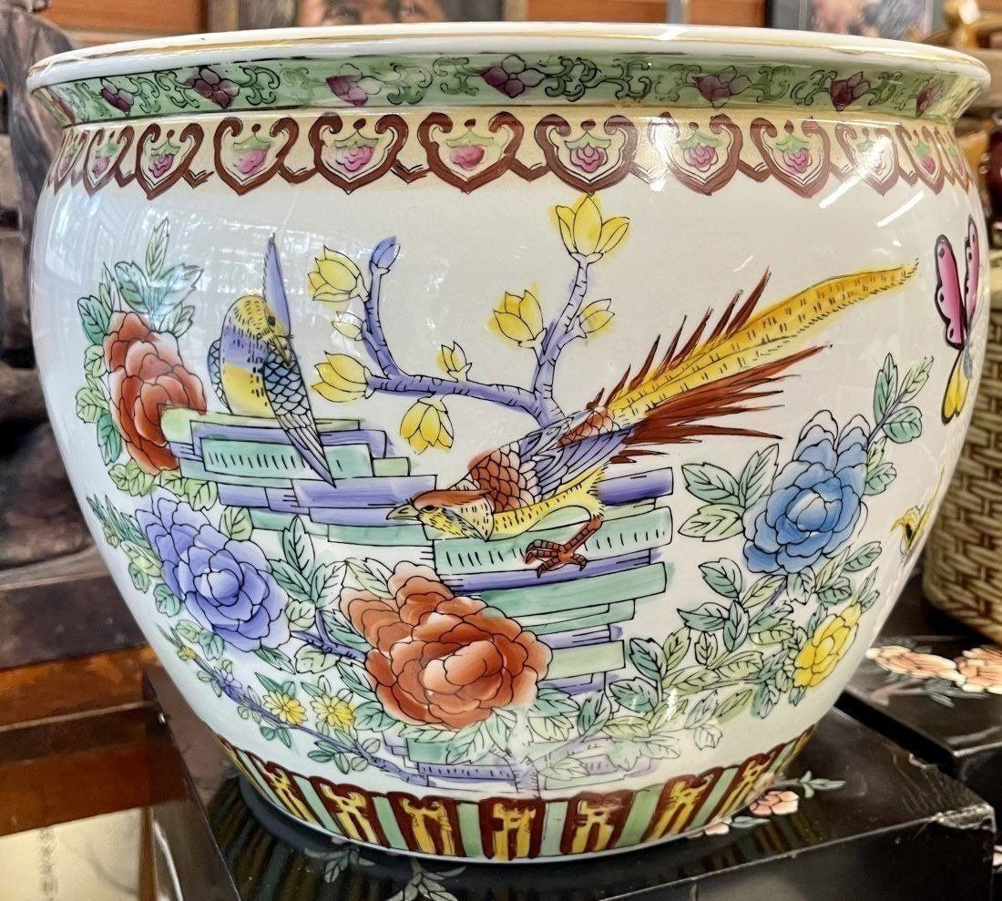 Vintage Chinese large heavy Porcelain Pot 12x13 (1 of 8)