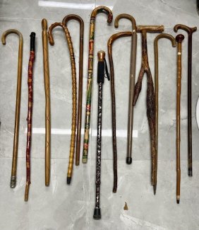 lot of 13 Walking canes