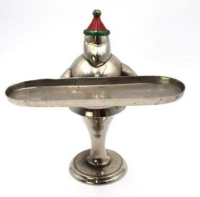 French Deco Style Silvered Elf Holder/Pottery Barn - 9.5" tall