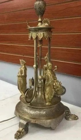 Antique large Bronze Lamp marked with Makers Stamp