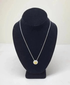 Women's Necklace  Yellow Diamond Pendant