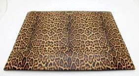 Saint Laurent Leopard Printed Calfskin Leather Large Pouch 635099