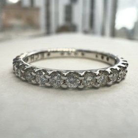 Women's Ring TW 0.85 cts GH SI Natural Diamond Round WG14K