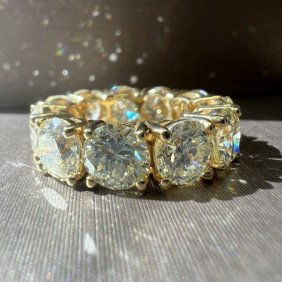 11.25 CT WOMEN'S ETERNITY BAND DIAMOND ROUND KL SI1, G 18K