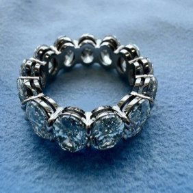 12.96 CT PLATINUM RING LAB GROWN DIAMOND OVAL E F VS