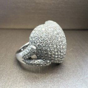 HEART RING WITH DIAMOND 3.0 CTS GH SI1 WHITE GOLD 18K