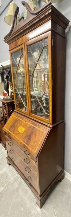 Antique American Mahogany Block Front Secretary Desk