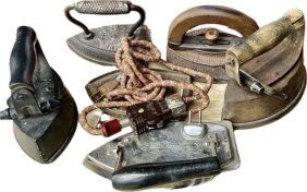 5 ANTIQUE IRONS