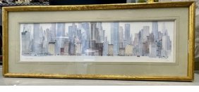 Leonard Weber lithograph Town Scapes 67th street NYC pencil signed and numbered