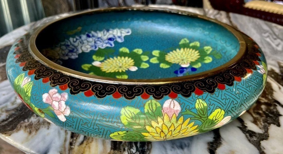 Exquisite vintage Large Chinese Cloisonné Bowl 12 inches dia: Exquisite vintage Large Chinese Cloisonné Bowl 12” Diameter x3.5” inches tall. In excellent condition.