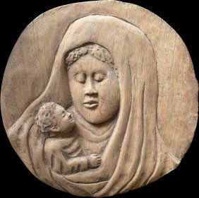 Carved and Signed R. Darius  Wood Plaque