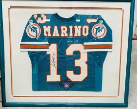 NFL Legendary Quarterback- Dan Marino - Signed Miami Dolphins  # 13 Jersey Framed Authenticated