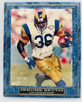 JEROME BETTIS AUTOGRAPHED PHOTO  Display Plaque
