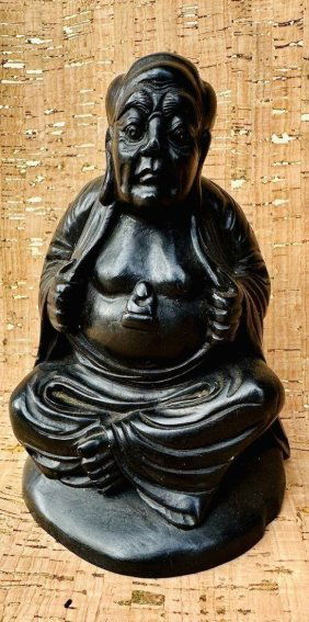 Antique Chinese Carved Agarwood Figure of Sitting Man