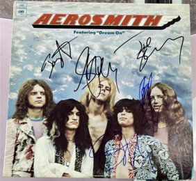 Aerosmith Signed Album- Record - LP Signed by All members - Dream On Columbia Records