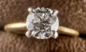 Gold Ring 18K 0.50 ct DIAMOND D color IF clarity  Wedding solitary / platinum prongs GIA Guaranteed