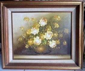 Franz Lex (Austrian, 1895-1959) Oil on Canvas Still Life with Flowers