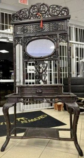 18th century antique ebony dressing table from the Imperial Palace of Hue Vietnam 200 years old