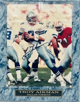 TROY AIKMAN Dallas Cowboys  AUTOGRAPHED PHOTO PLAQUE