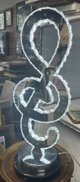 Music Note Shape Table Lamp Lighting Glass and Iron 29.5 inch H