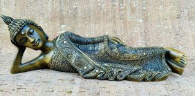 Hand Carved Reclining Buddha