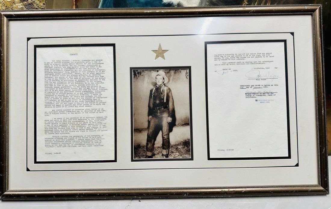 John Wayne Signed 1953 Framed Document (1 of 11)