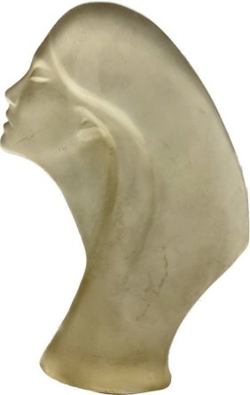 Large Lucite Heavy Plastic Figurine Beautiful Female bust 16 inches tall