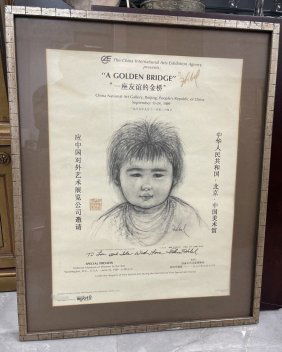 Edna Hibel for China National Art Gallery, Beijing People's Republic of China Exhibition Poster 1989