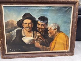 SPANISH OIL PAINTING SIGNED BY TONY SANTANA