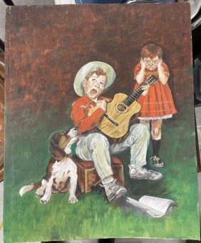 Oil painting on canvas on board