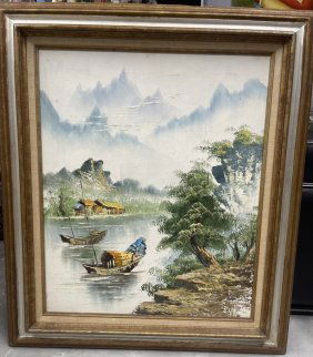 Large Vintage Original Oil on Canvas signed 32 x 27 in.