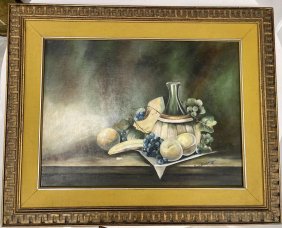 Oil on canvas painting Signed - Mercedes Saenz 1963