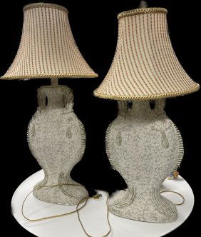 Pair of large table lamps Fish 32 inches tall