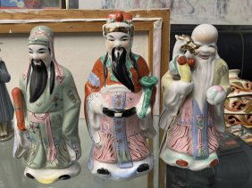 3 Chinese large Porcelain Figurines