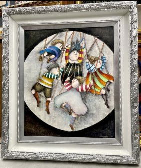 J. ROYBAL OIL ON CANVAS Large Painting