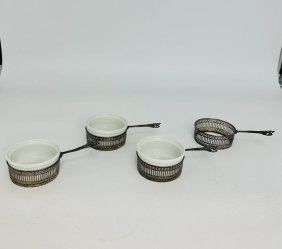 Lot of 4 sterling silver small serving cups