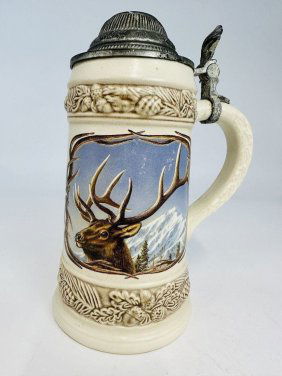 LARGE GERZ VINTAGE MUG STEINS WITH LID