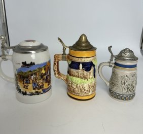 Lot of 3 Vintage Beer Steins Bavaria Collection II, Avon 1992