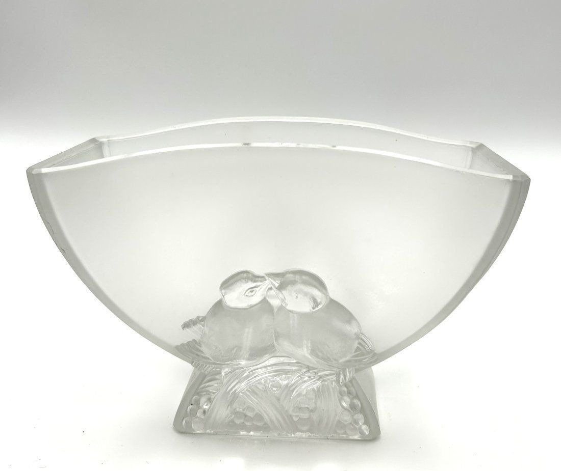 Verlys FRANCE  Art Glass Vase Frosted  Crystal Bowl signed (1 of 6)