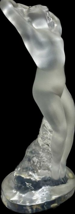Lalique  Large Nude Frosted Crystal Figurine Signed Lalique France 10.5 inches tall
