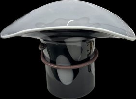 MURANO Italy  Large ART Glass  Hat Vase 10 WIDE x 8 HIGH inches