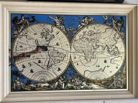 Reverse Painting on Mirror World Globe Amsterdam