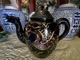 Porcelain Dragon Tea Pot marked MSC 1993