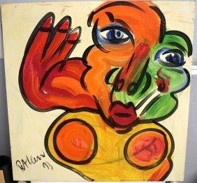 Peter Keil 1993 Abstract Painting on Board 24 X 24