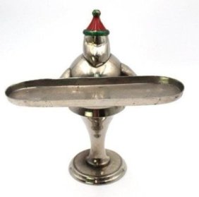 French Deco Style Silvered Elf Holder/Pottery Barn - 9.5" tall