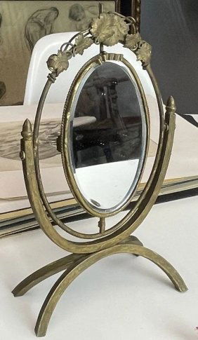 Antique small Bronze mirror 19th century 10" x 7"