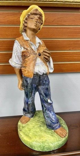 Large Italian Porcelain Figurine 24 inches tall signed CB  & numbered