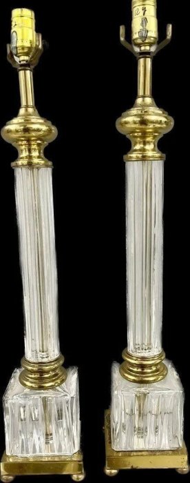 Cristal d'Albret FRANCE HANDCUT LEAD Crystal Table Lamps