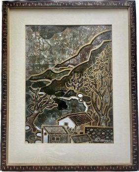 Large Mixed Media Painting Signed